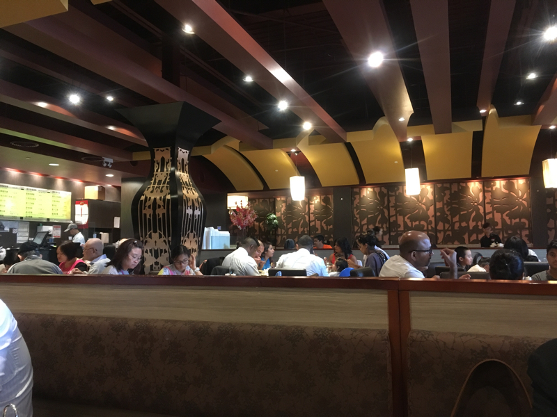 The restaurant\'s dishes are huge & sharabe. Two dishes may easily satisfy 3 people.